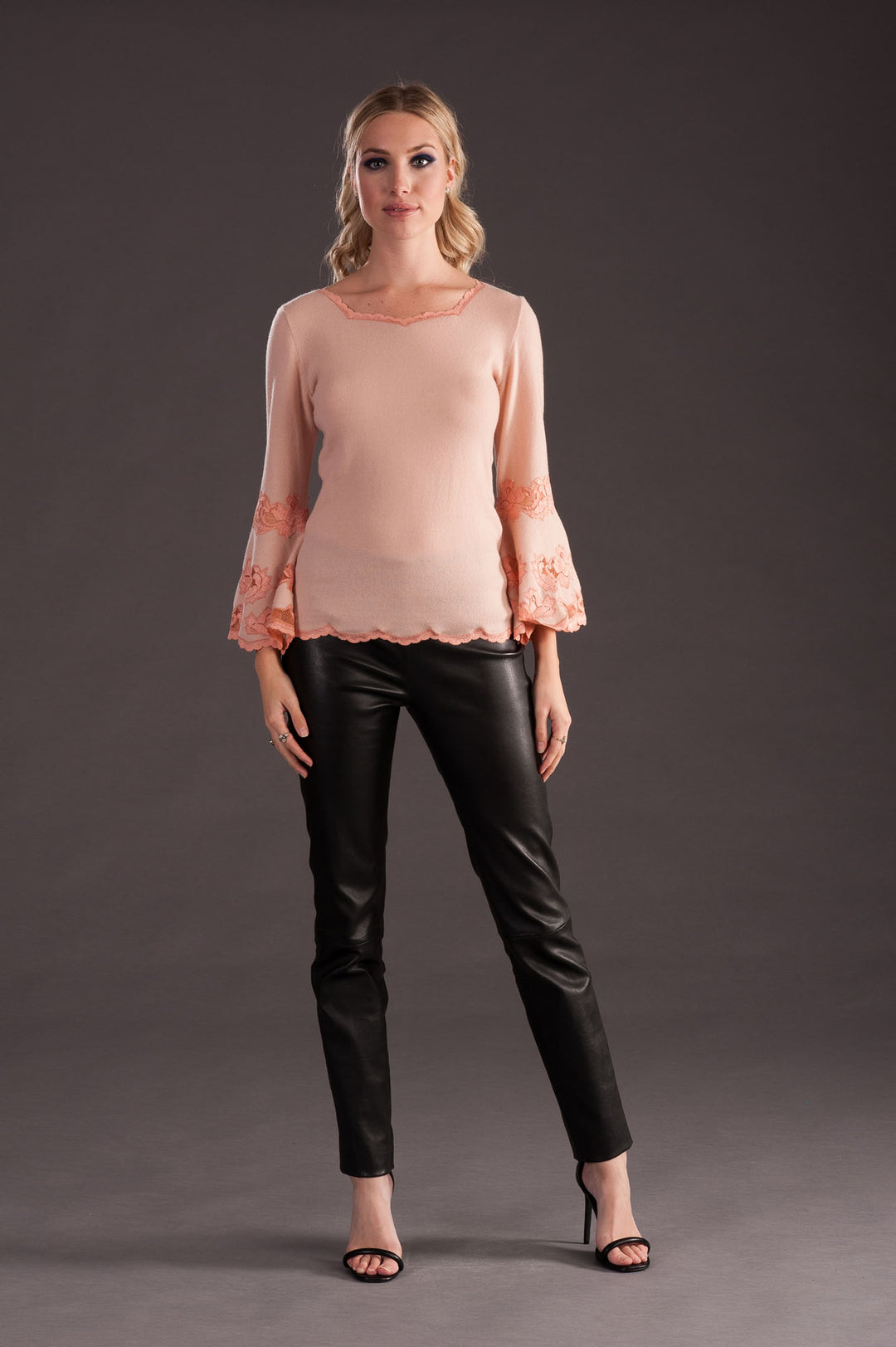 Cashmere Sweater with Flare Sleeves-5
