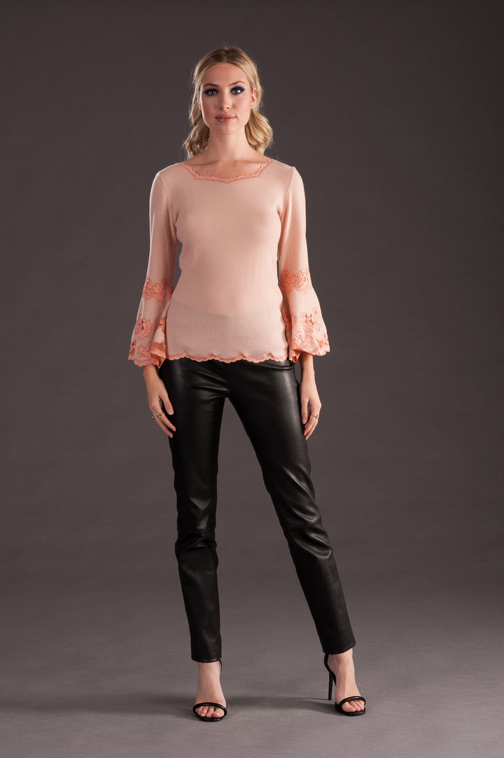 Cashmere Sweater with Flare Sleeves-5