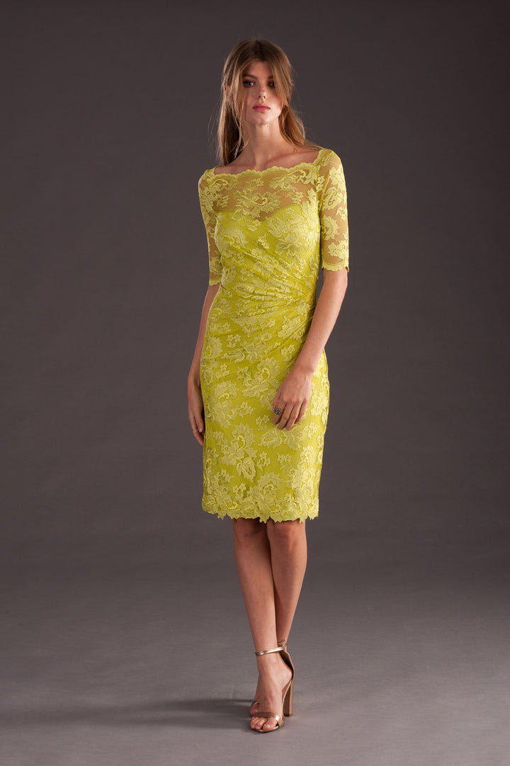 Classic Short Sleeve Lace Dress-0