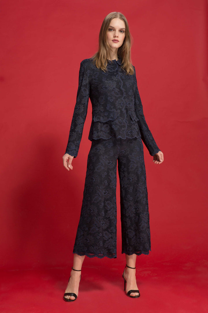 Lace Jacket with Faux Pockets-0