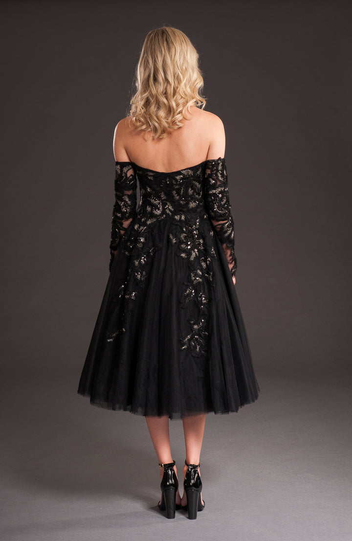 Tulle Skirt Black Dress-5