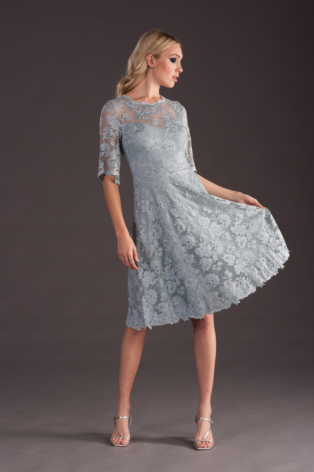 Light Grey Classic Cocktail Dress – Olvi's Lace
