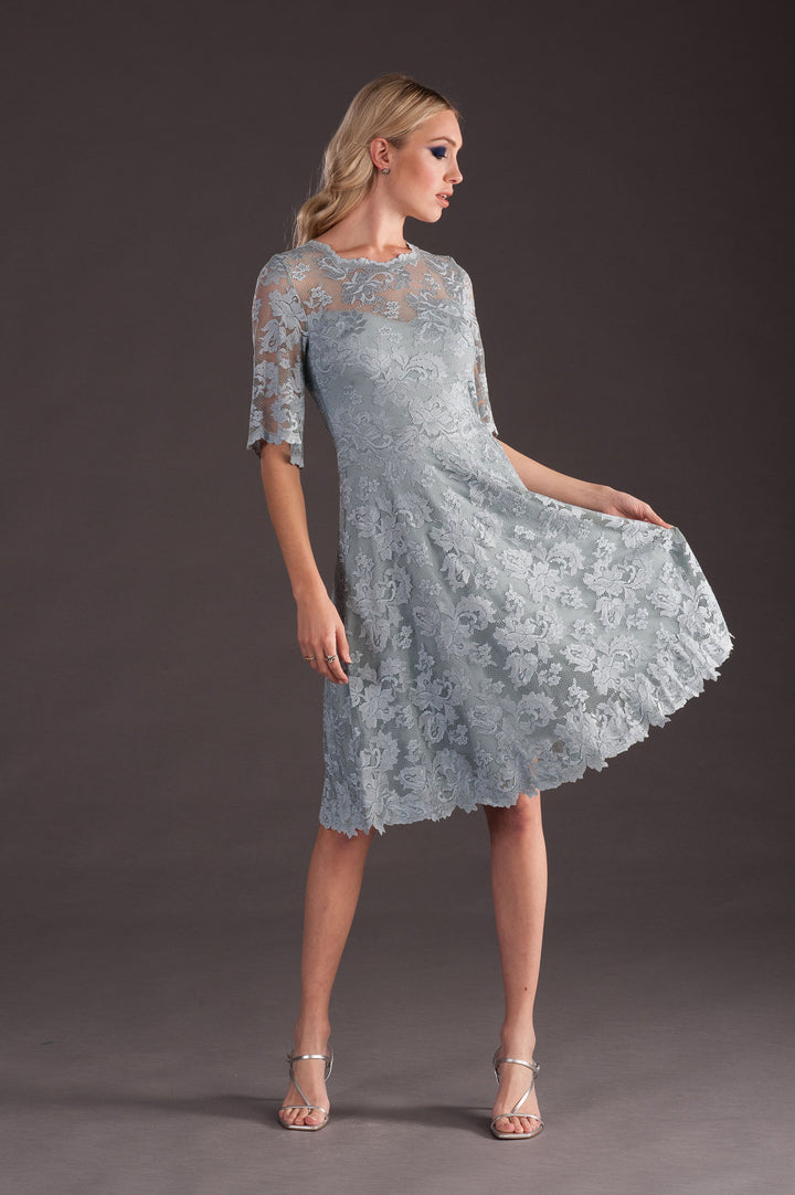 Light Grey Classic Cocktail Dress-0