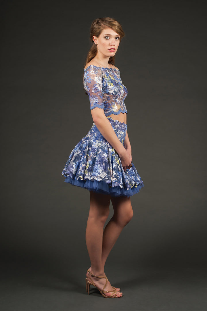Short Fluffy Lace Skirt-2
