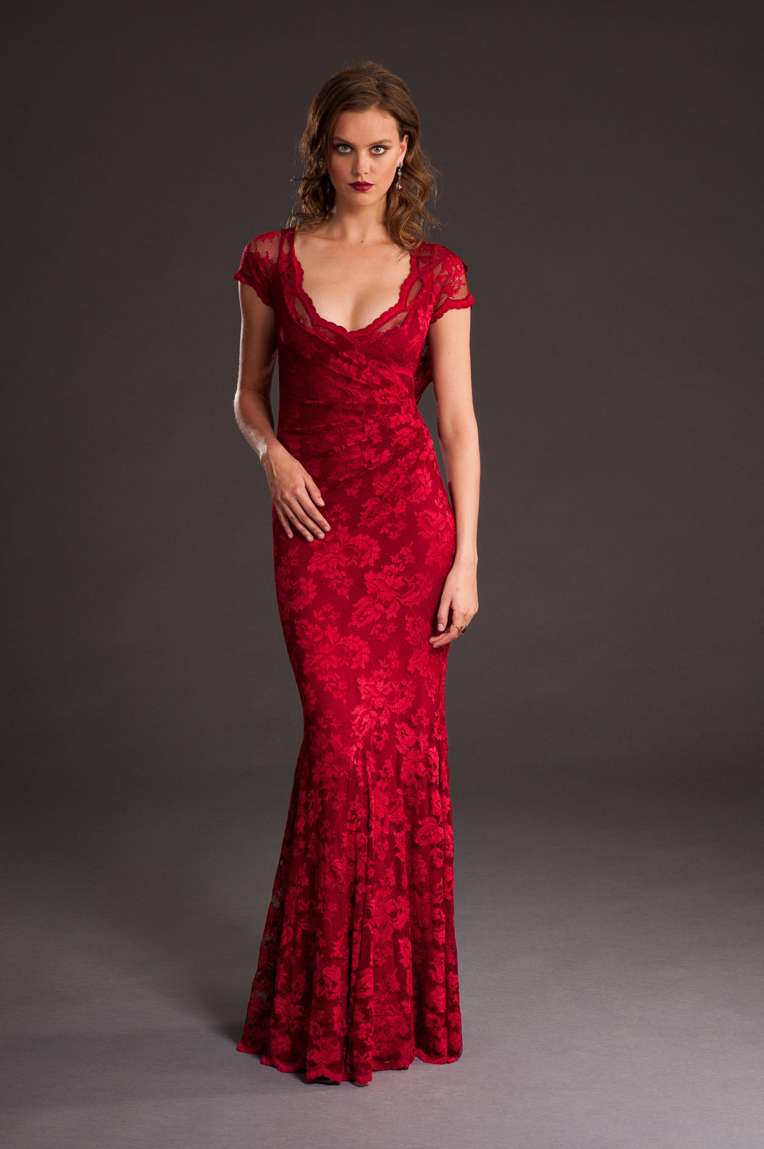 Sequin Back Fit n' Flare Long Gown-1