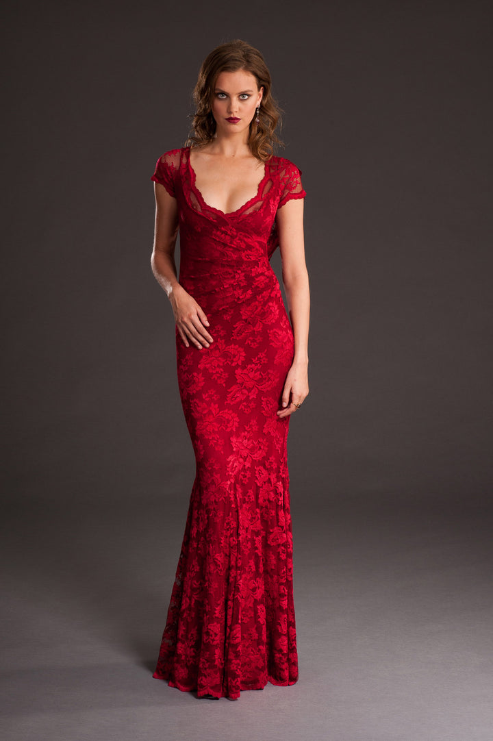 Sequin Back Fit n' Flare Long Gown-1