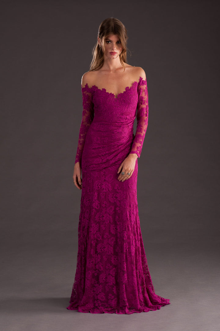 Off Shoulder Lace Dress-0
