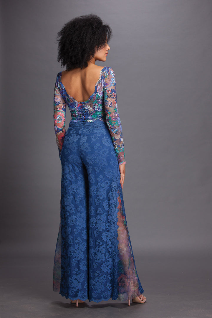 Victoria Blue with Side Slit Trousers-0