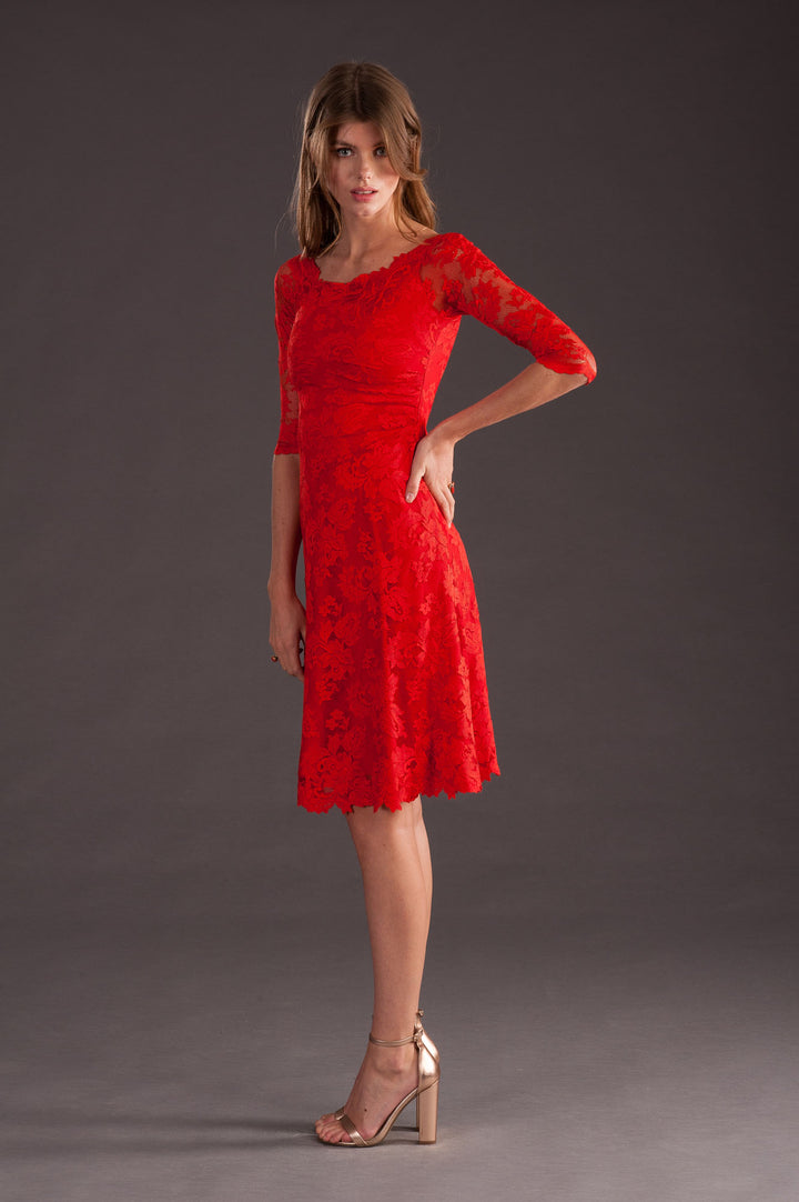Red Classic Cocktail Dress-2