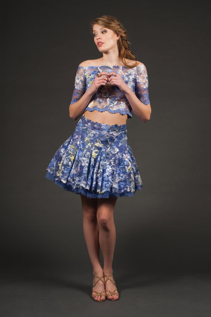 Short Fluffy Lace Skirt-0