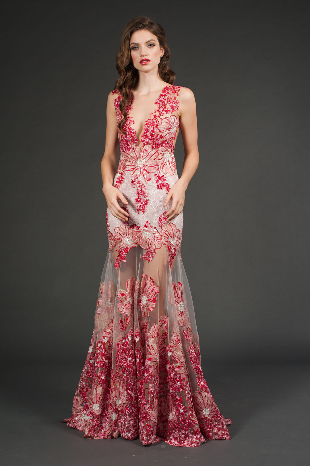 Maxi Dress with See-Through Skirt-0