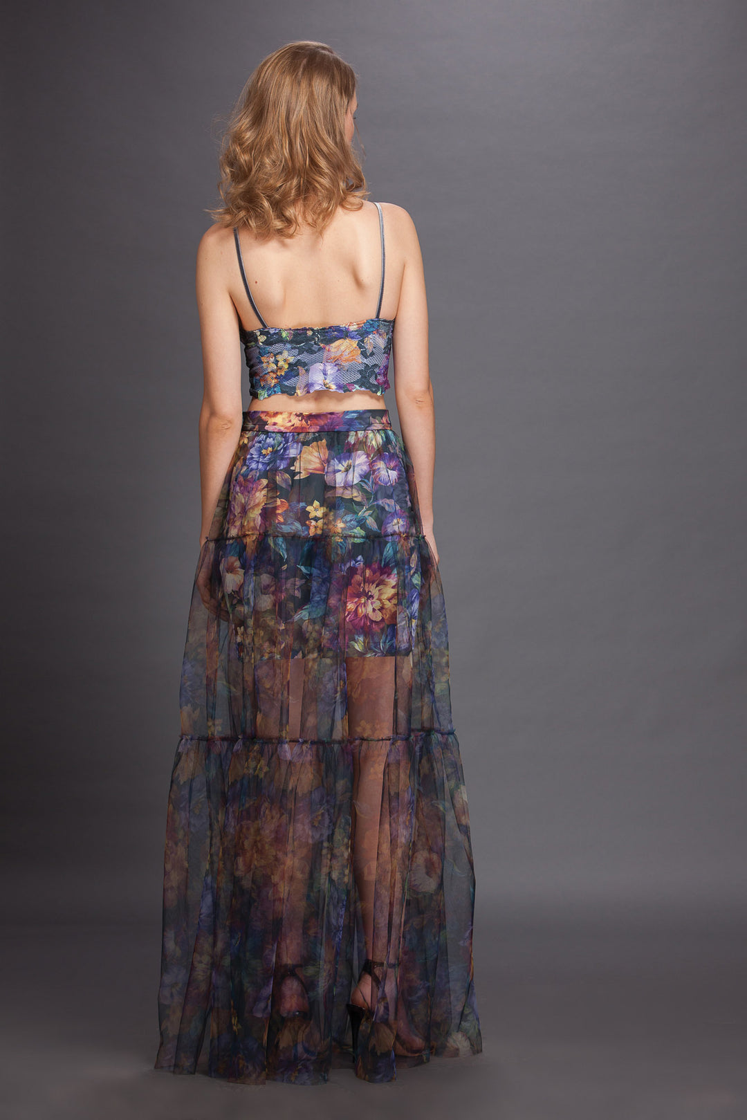 Sheered Printed Skirt-1