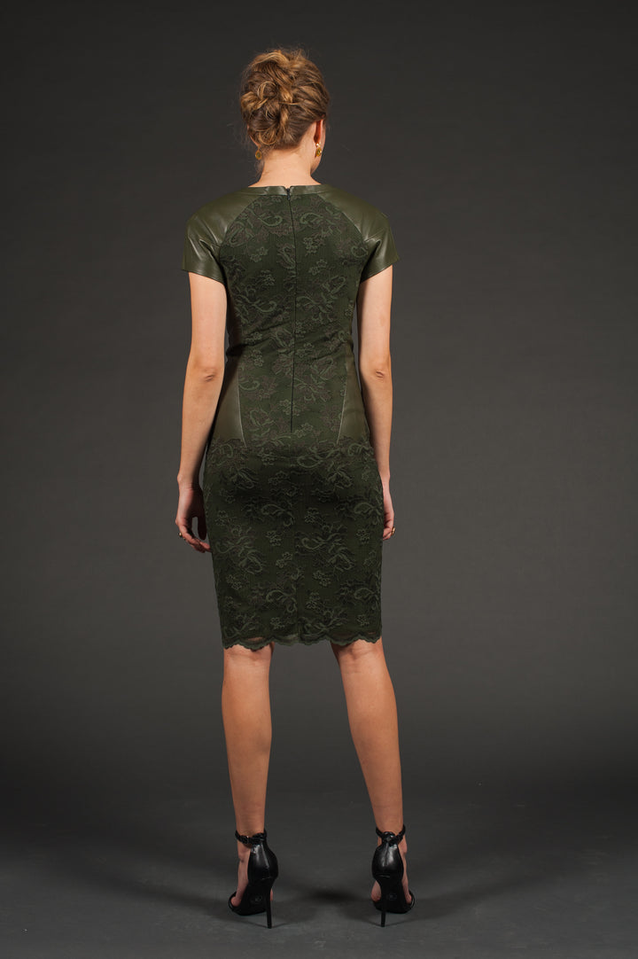 Lace & Leather Dress-2