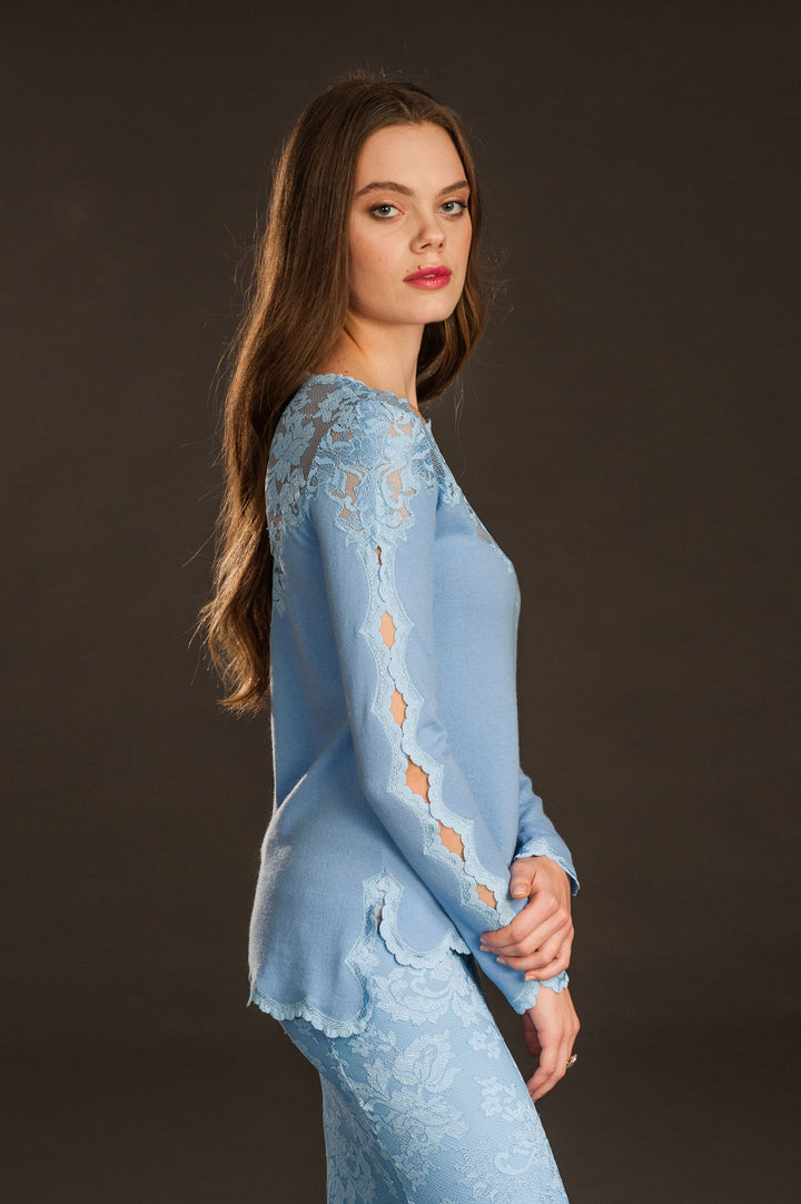 Light Blue Cashmere Sweater-2