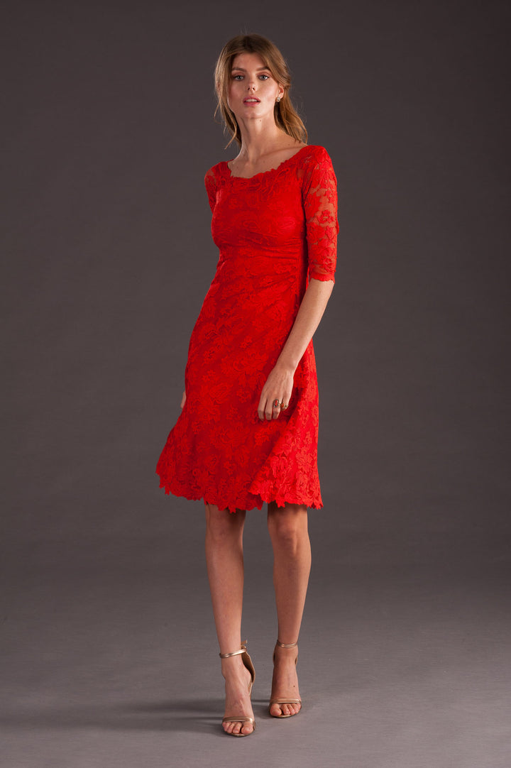 Red Classic Cocktail Dress-3