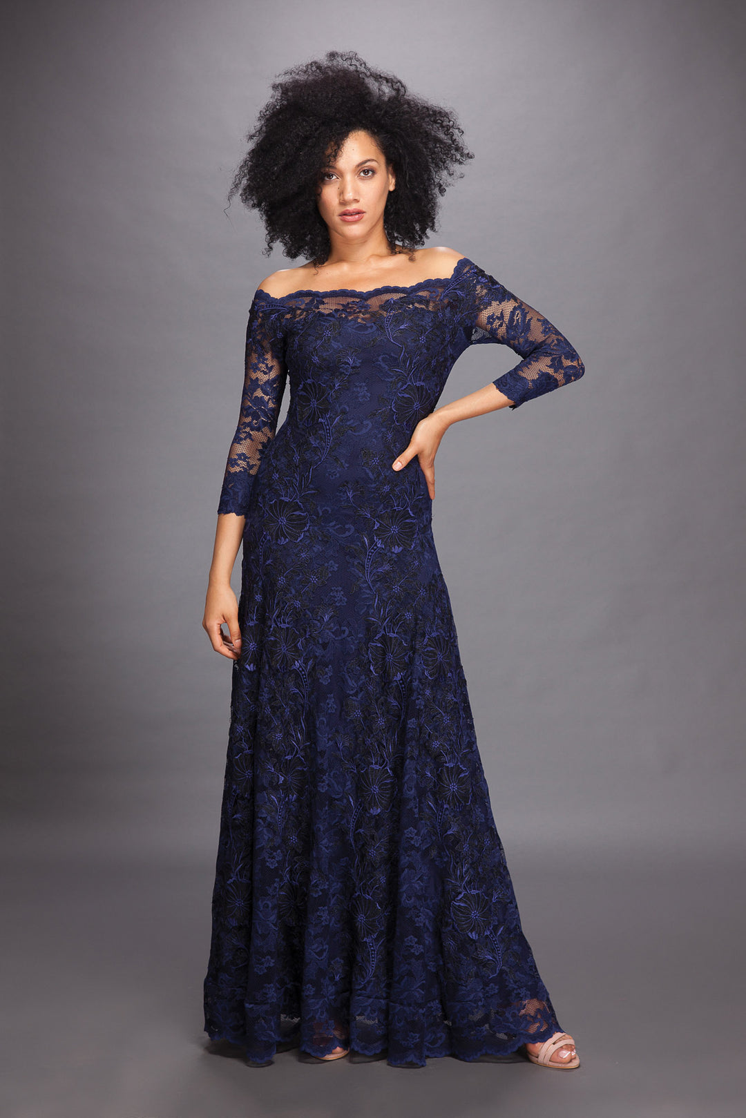 Elegant Off-Shoulder Long Gown-0