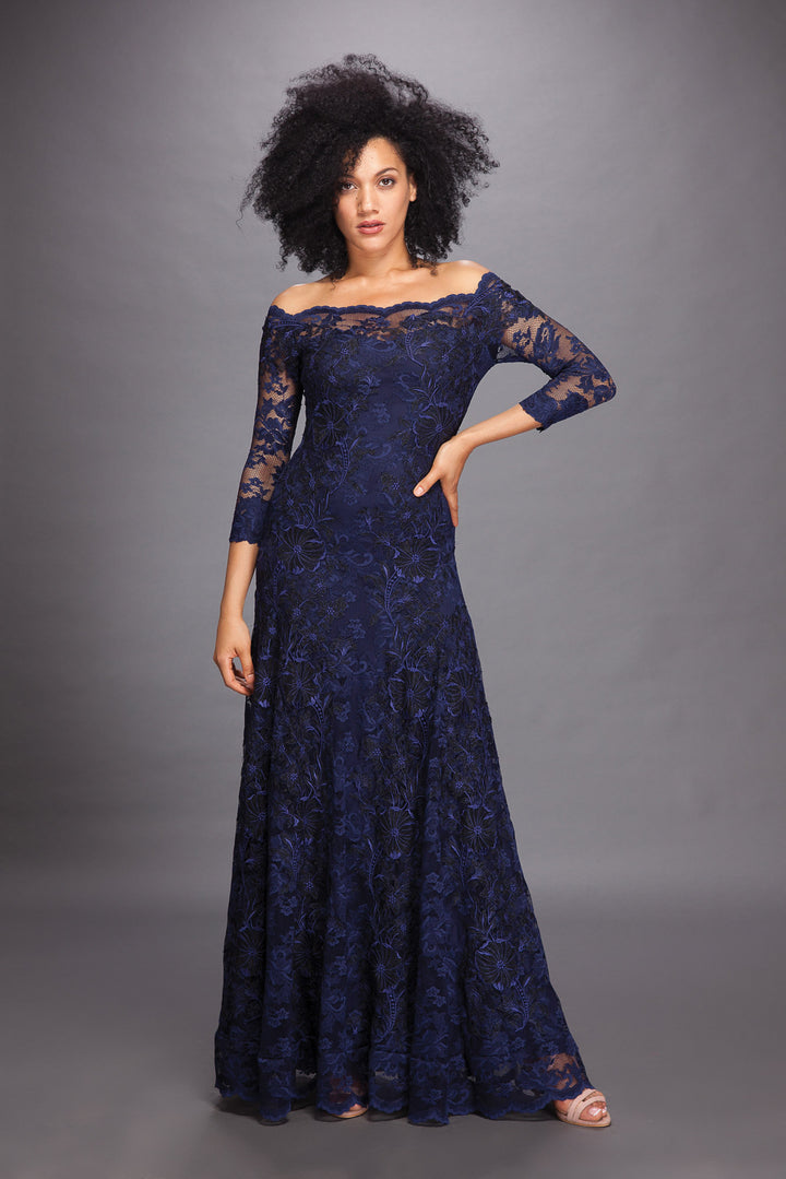 Elegant Off-Shoulder Long Gown-0