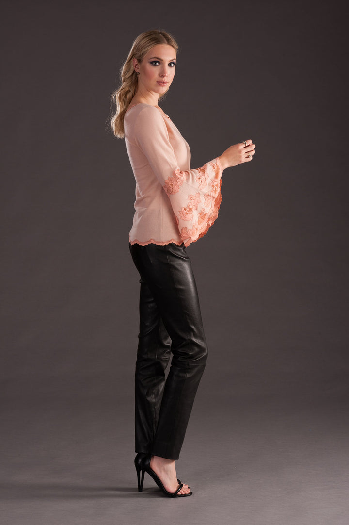 Cashmere Sweater with Flare Sleeves-4