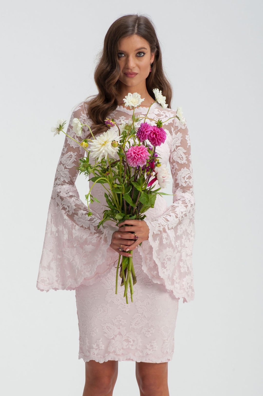 Lace Dress with Bell Sleeves-2