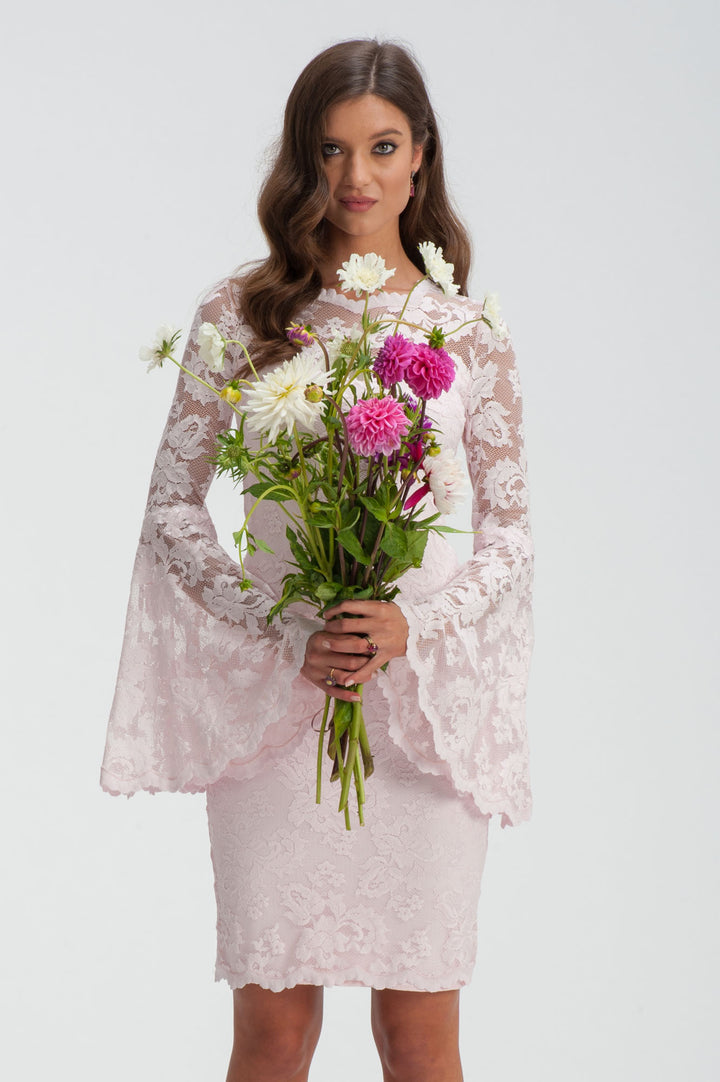 Lace Dress with Bell Sleeves-2
