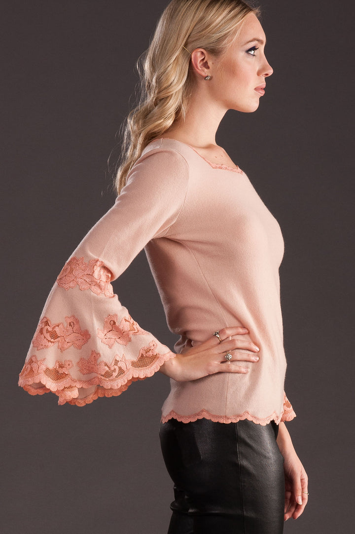 Cashmere Sweater with Flare Sleeves-3
