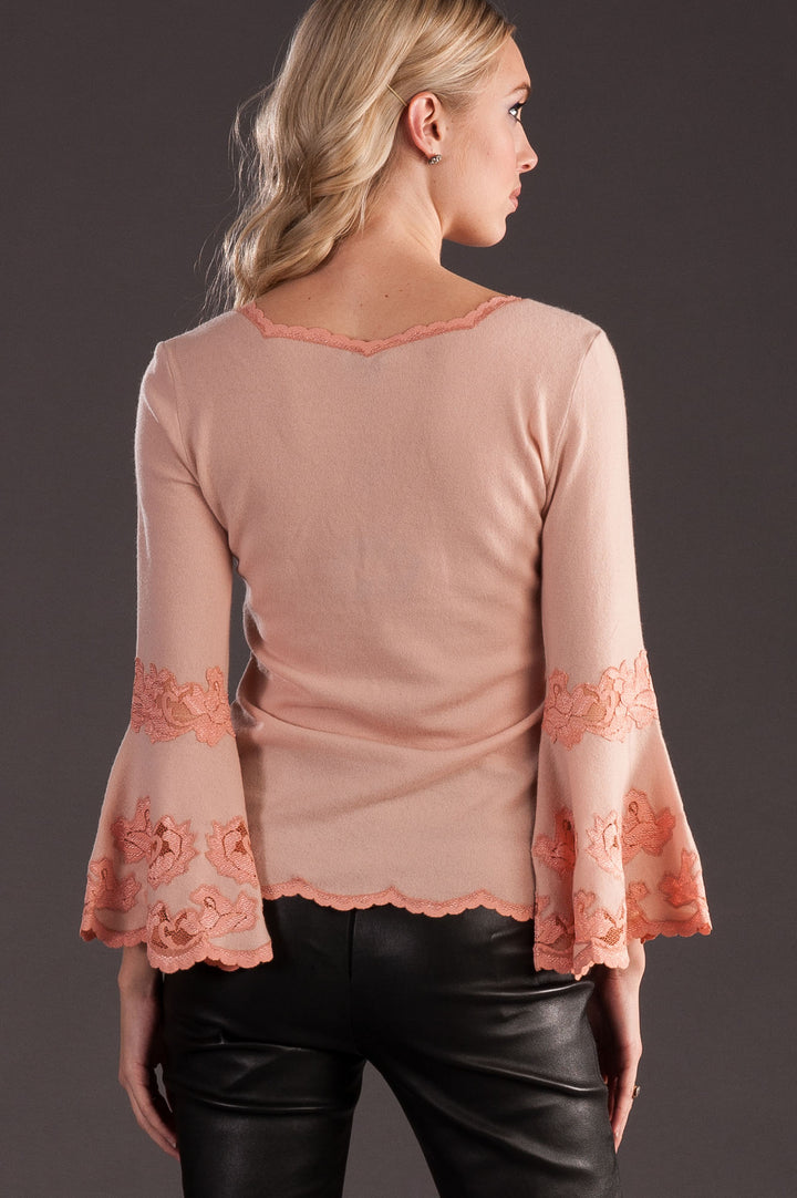 Cashmere Sweater with Flare Sleeves-2