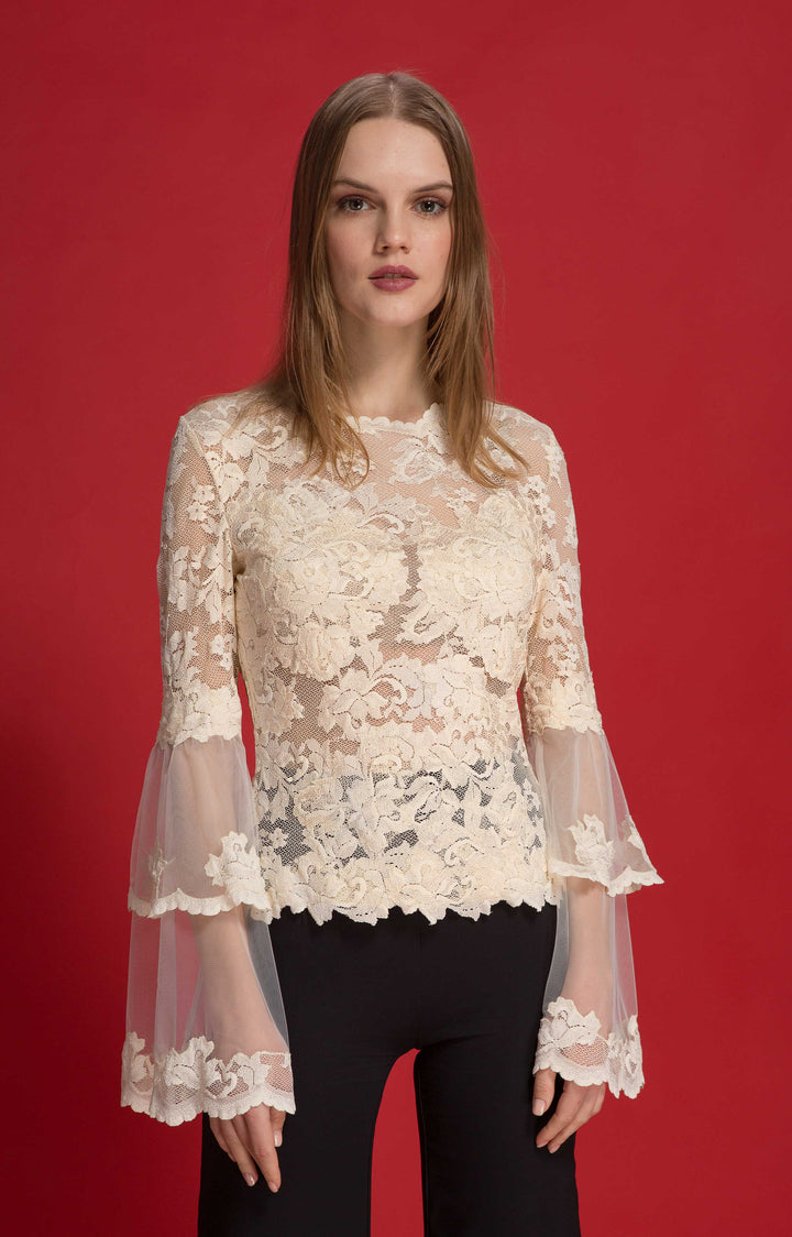 Lace Top with Sleeve Layers-0