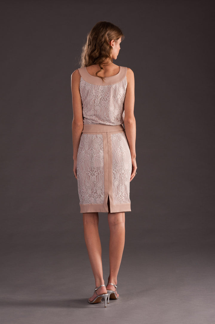Lace Skirt with Leather Lining-2