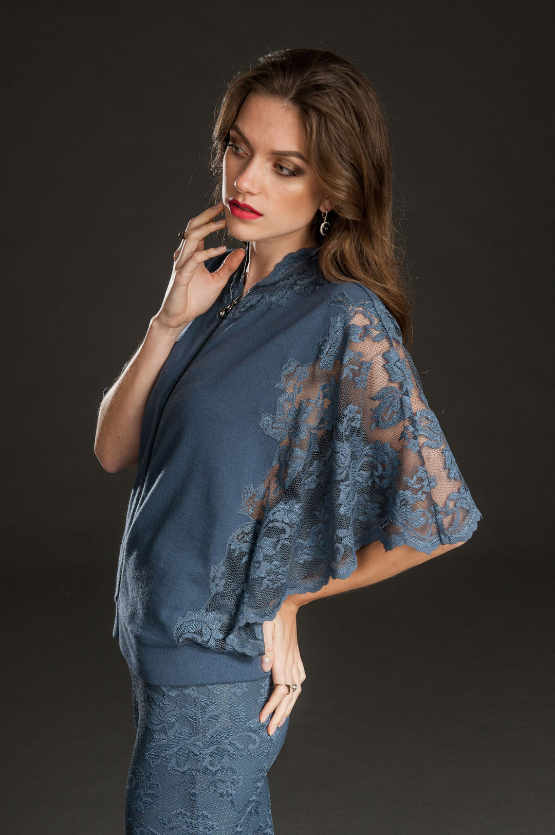 Blue Cashmere Bomber-3