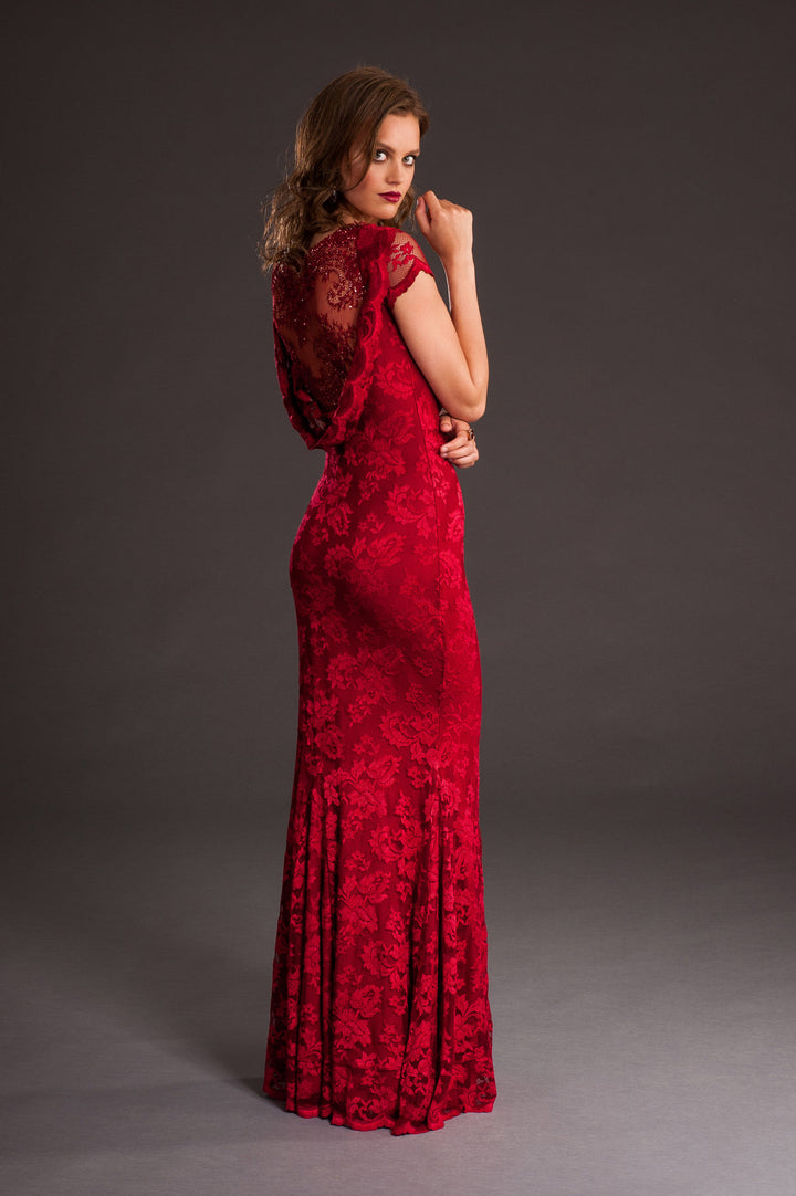 Sequin Back Fit n' Flare Long Gown-2