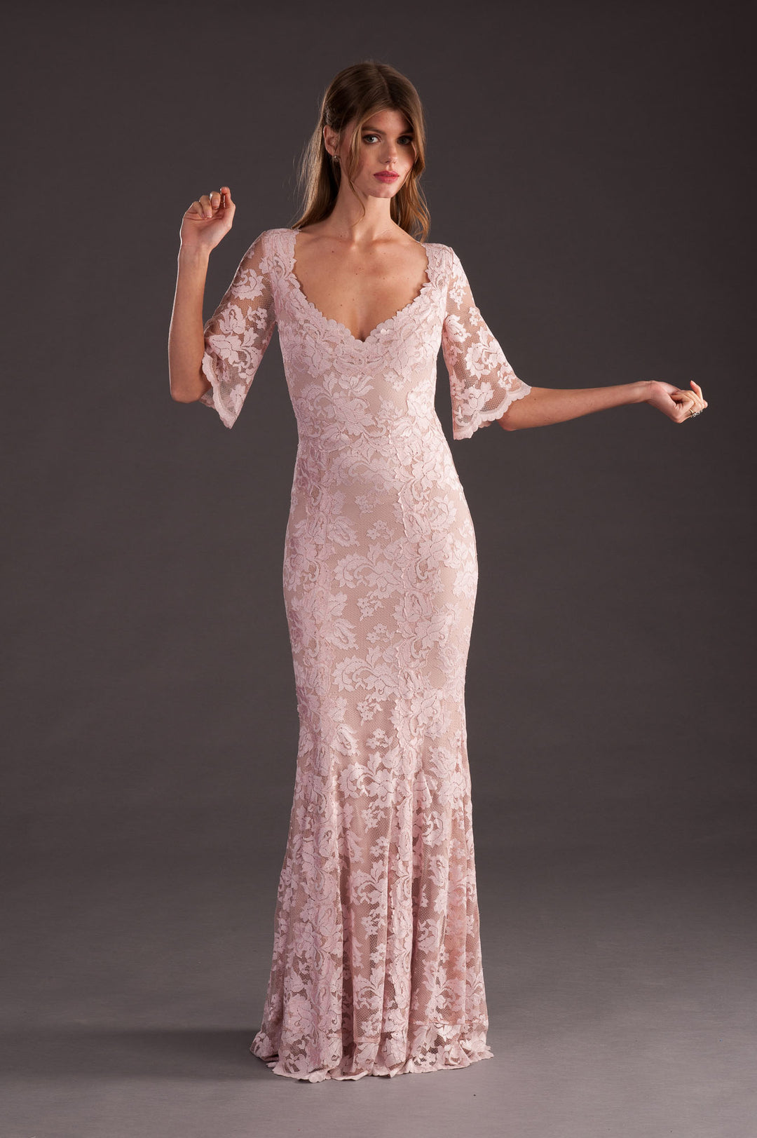 Light Pink Lace Gown-4