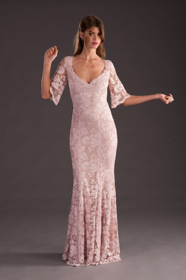 Light Pink Lace Gown-4