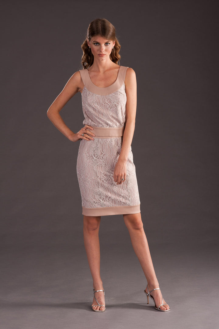 Lace Skirt with Leather Lining-0