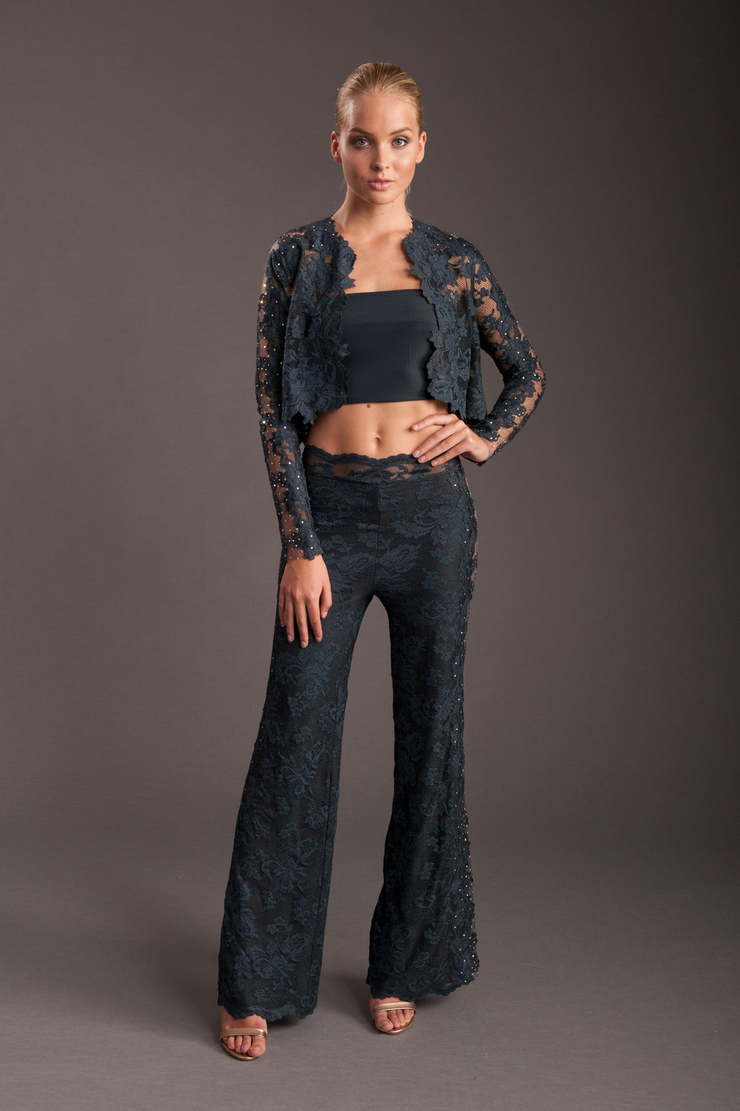 Wide Leg Lace Trousers-0