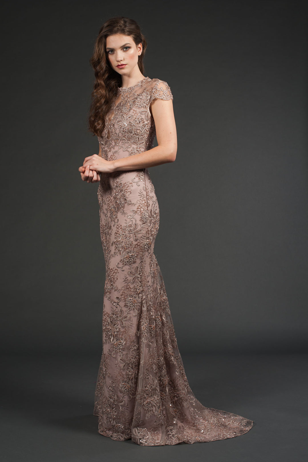 Floor Length Dress with Trail-2