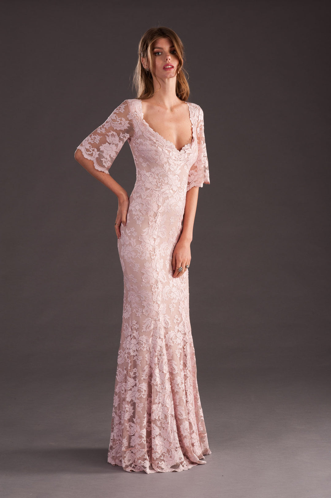 Light Pink Lace Gown-2