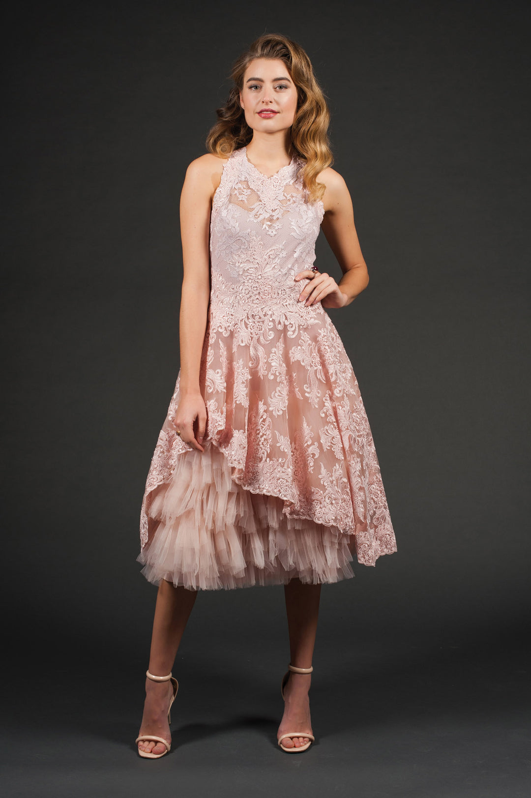 Cocktail Dress with Tulle Skirt-0