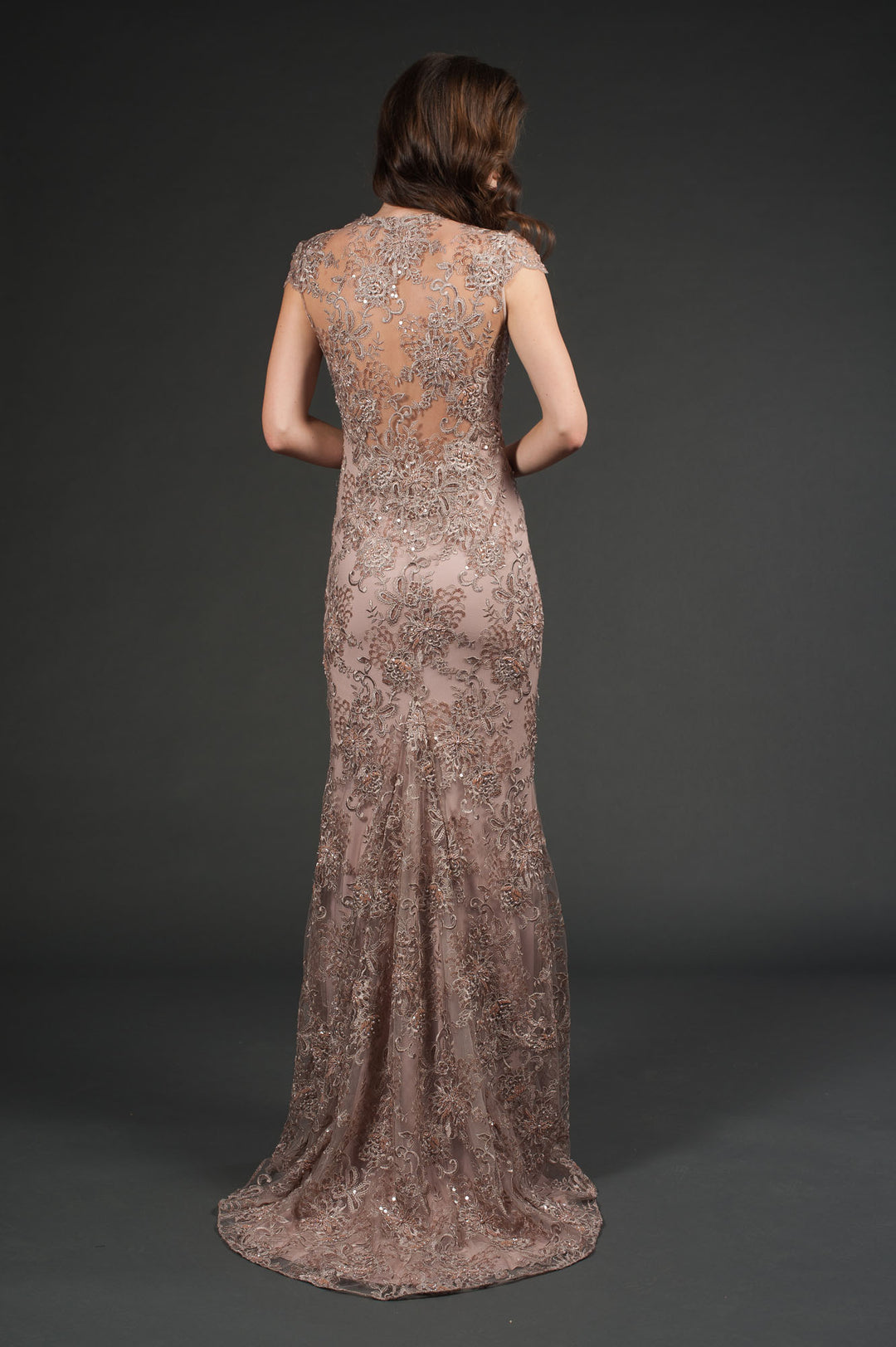 Floor Length Dress with Trail-1