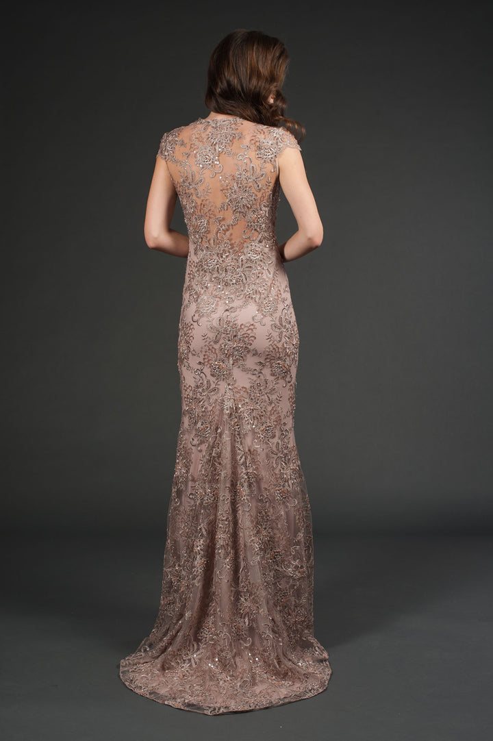Floor Length Dress with Trail-1