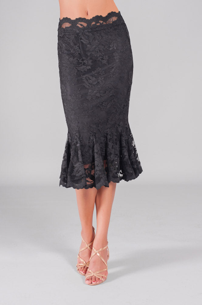 Fit and Flare Lace Skirt-0