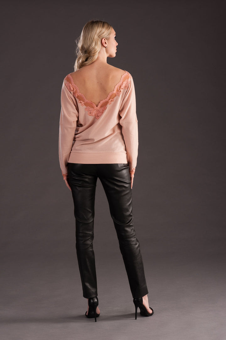 Cashmere Sweater with Open Back-5