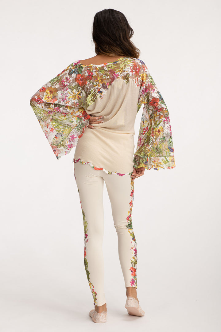 Cashmere Loungewear Top with Floral Details-4