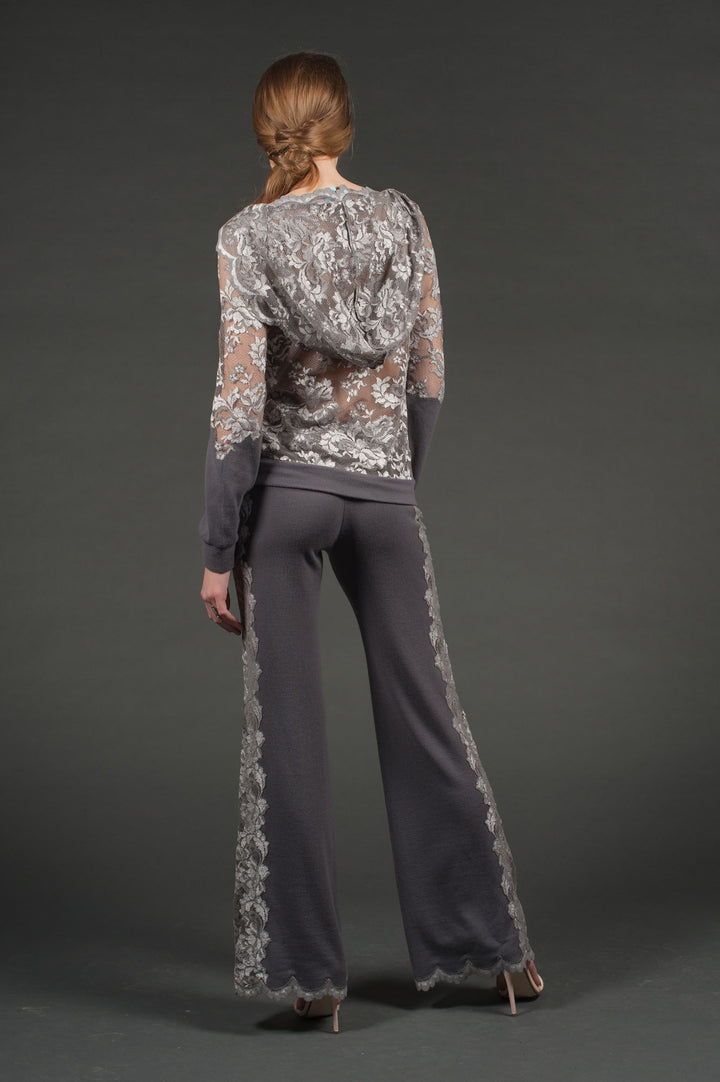 Grey Cashmere & Lace Hoody-2