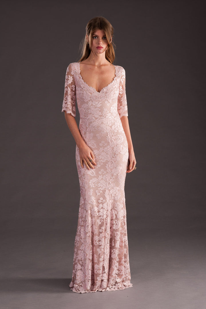 Light Pink Lace Gown-0