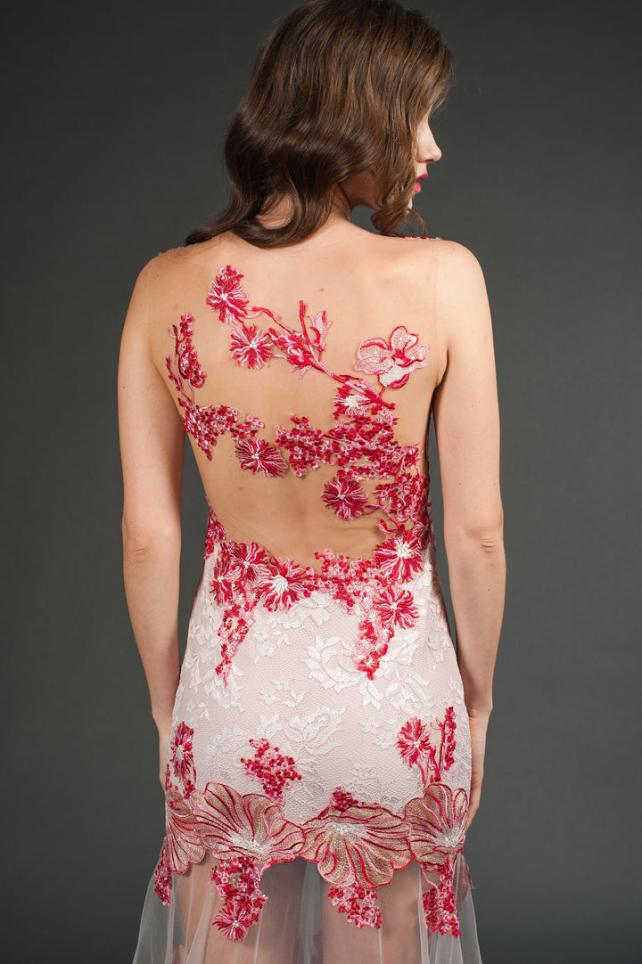 Maxi Dress with See-Through Skirt-3