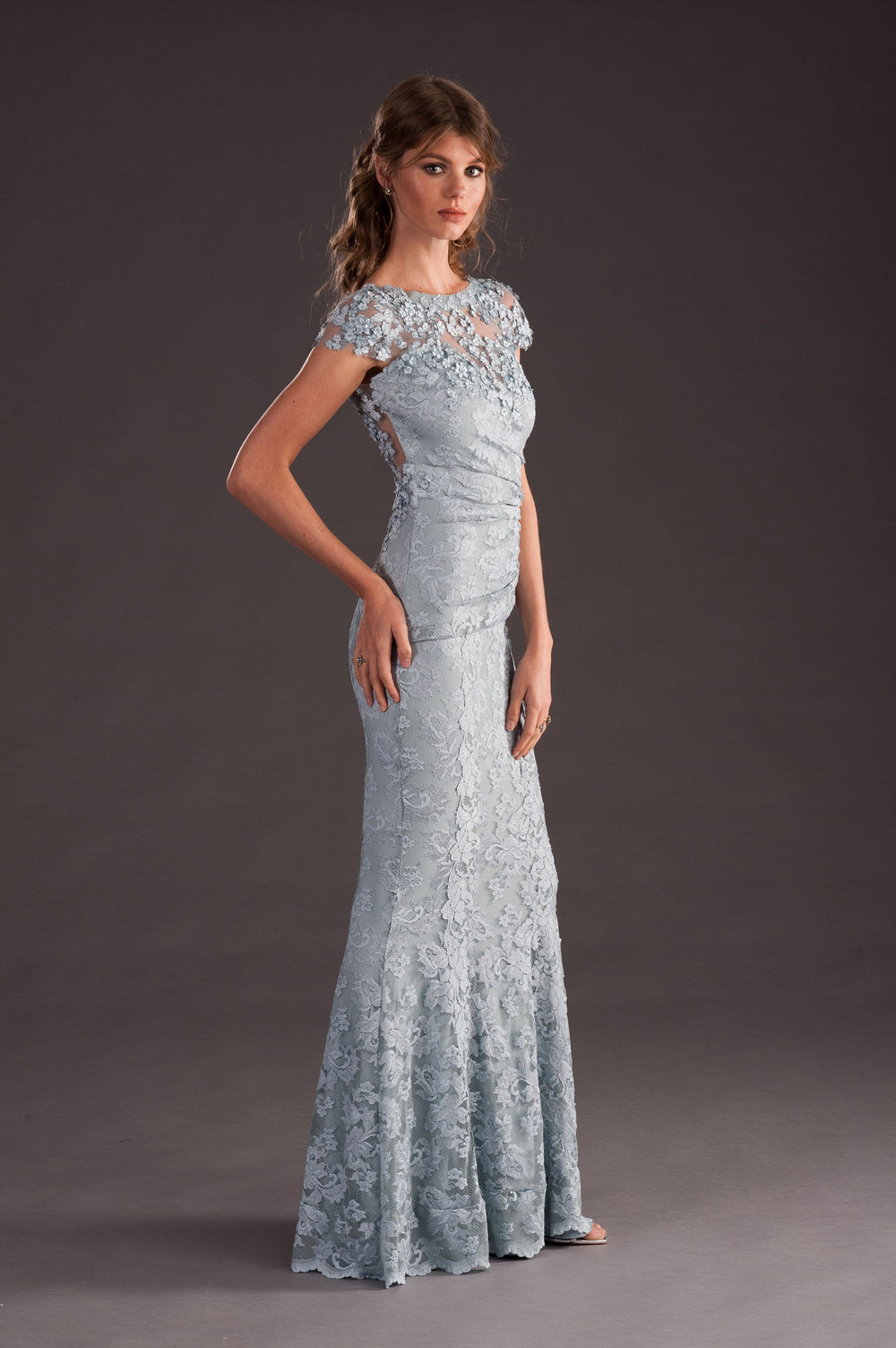 Grey Gown with Open Back-1