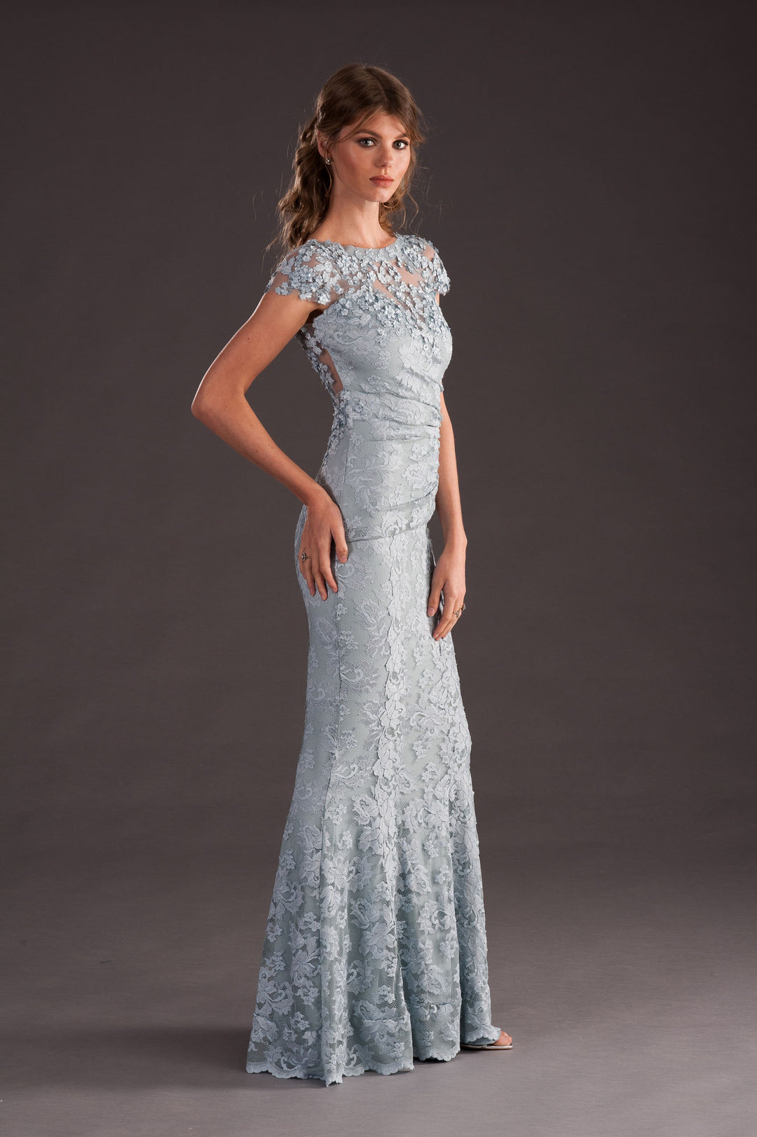 Grey Gown with Open Back-1