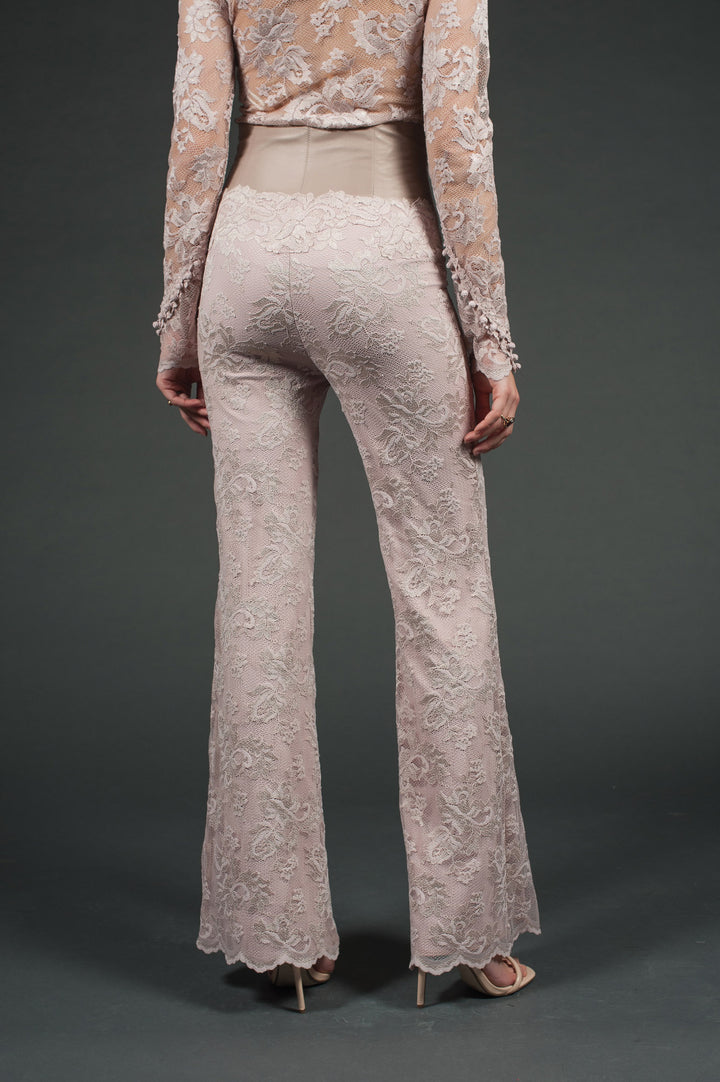 Lace &  Genuine Leather Trousers-7