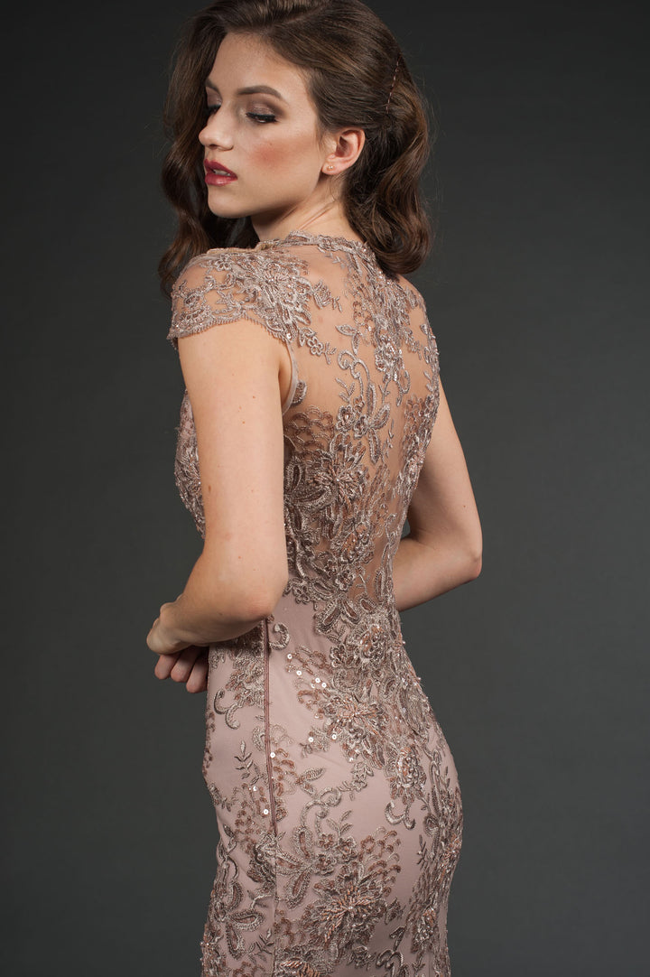 Floor Length Dress with Trail-3