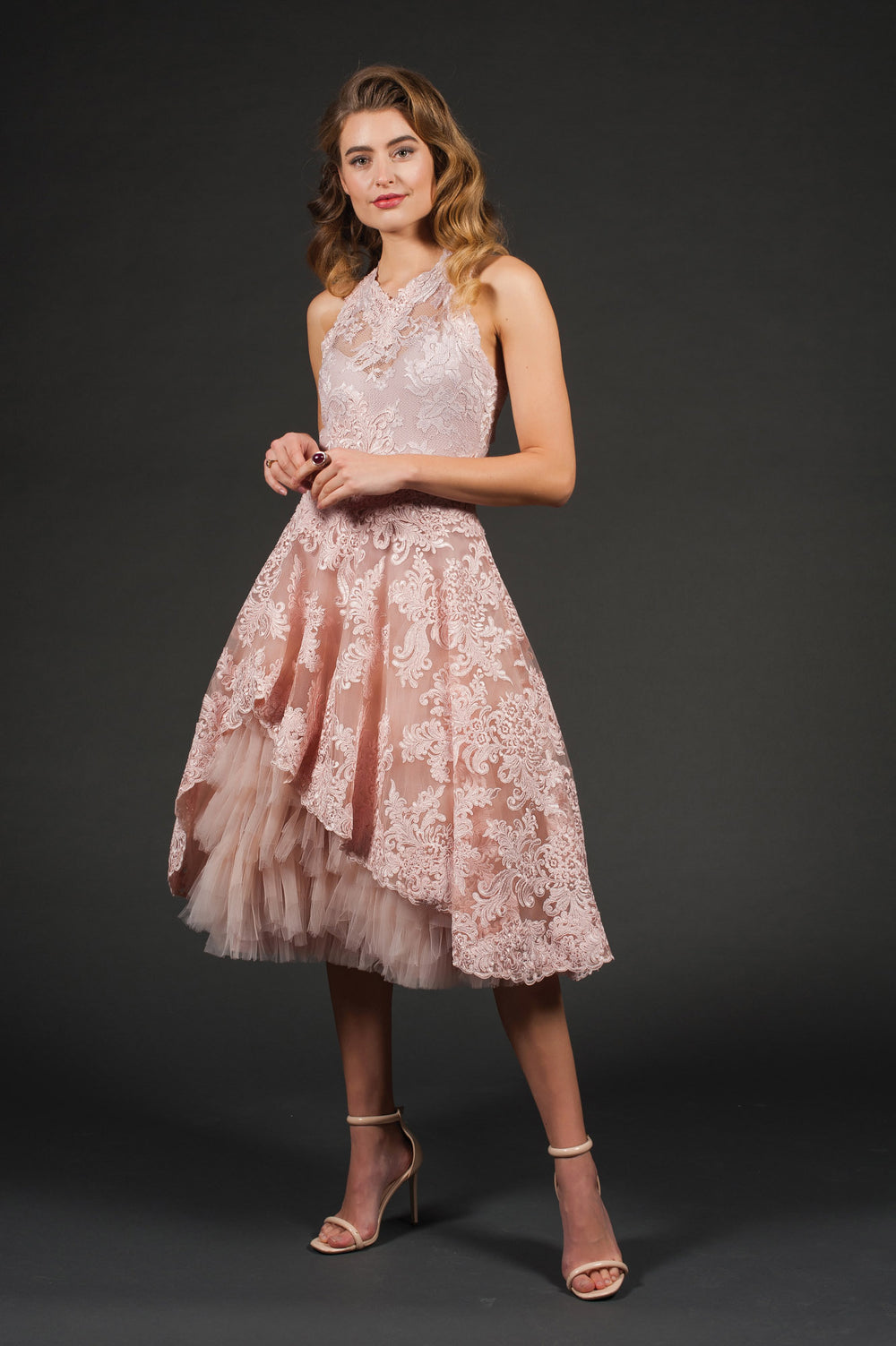 Cocktail Dress with Tulle Skirt-1